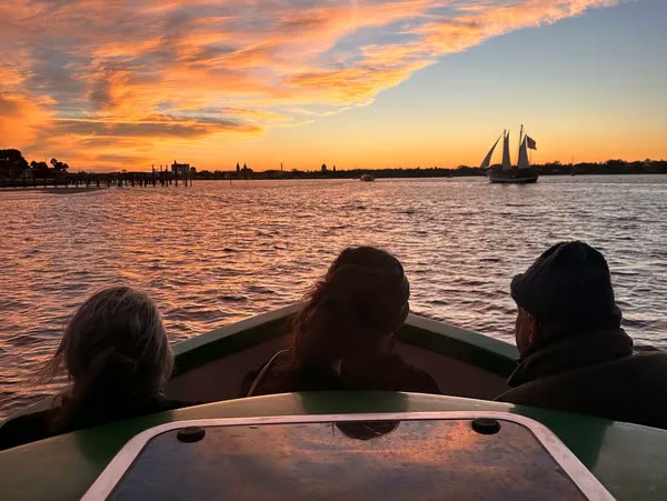 Sunset over the water in St. Augustine